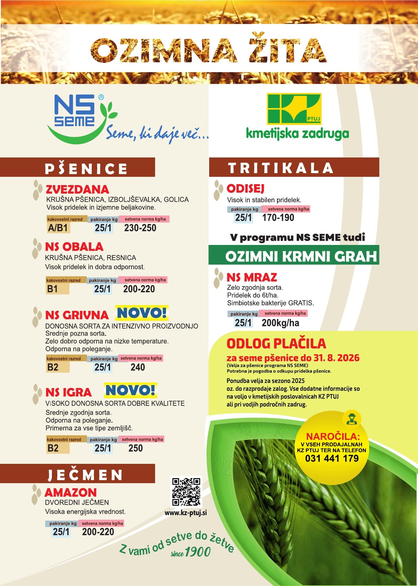 Letak Falado in ozimna žita